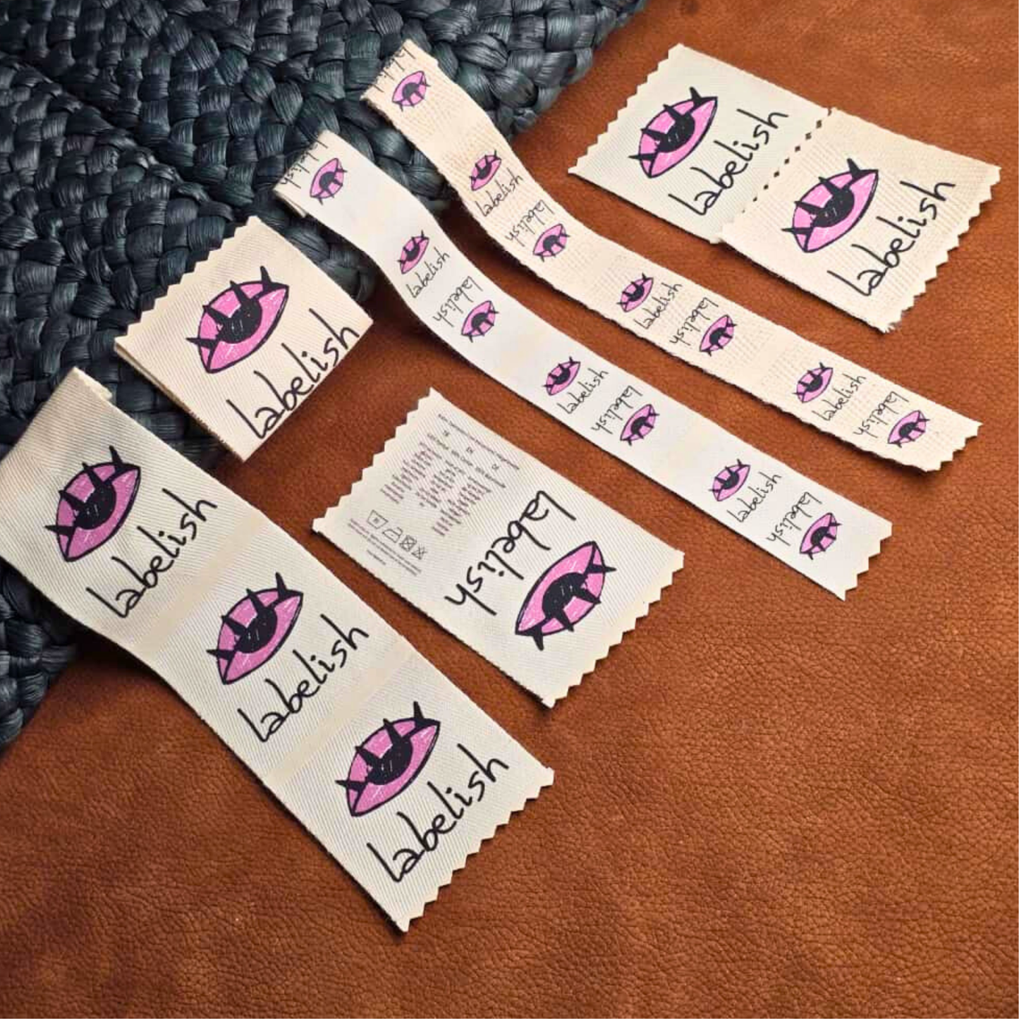 Doğal Pamuk Marka Etiket Seti - Logo, Bakım ve Katlamalı Etiketler
