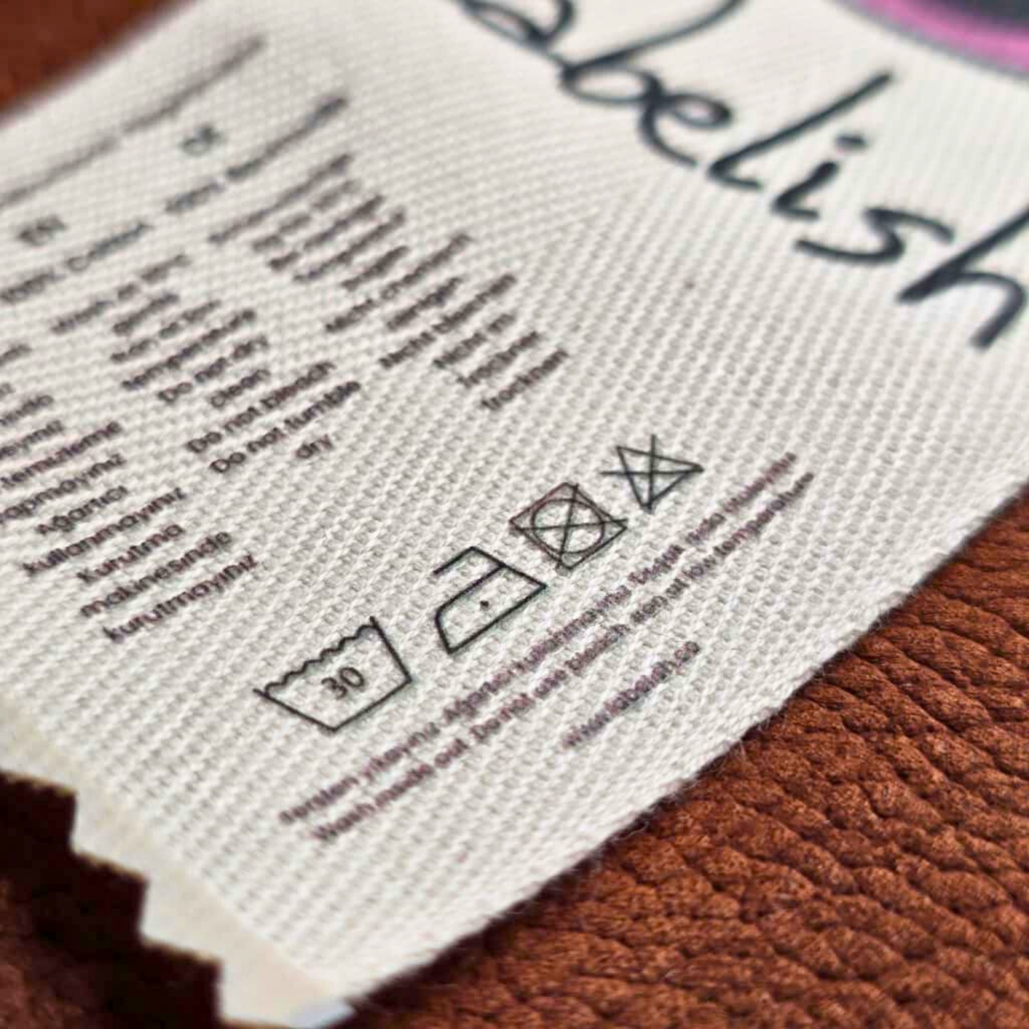Doğal Pamuk Marka Etiket Seti - Logo, Bakım ve Katlamalı Etiketler
