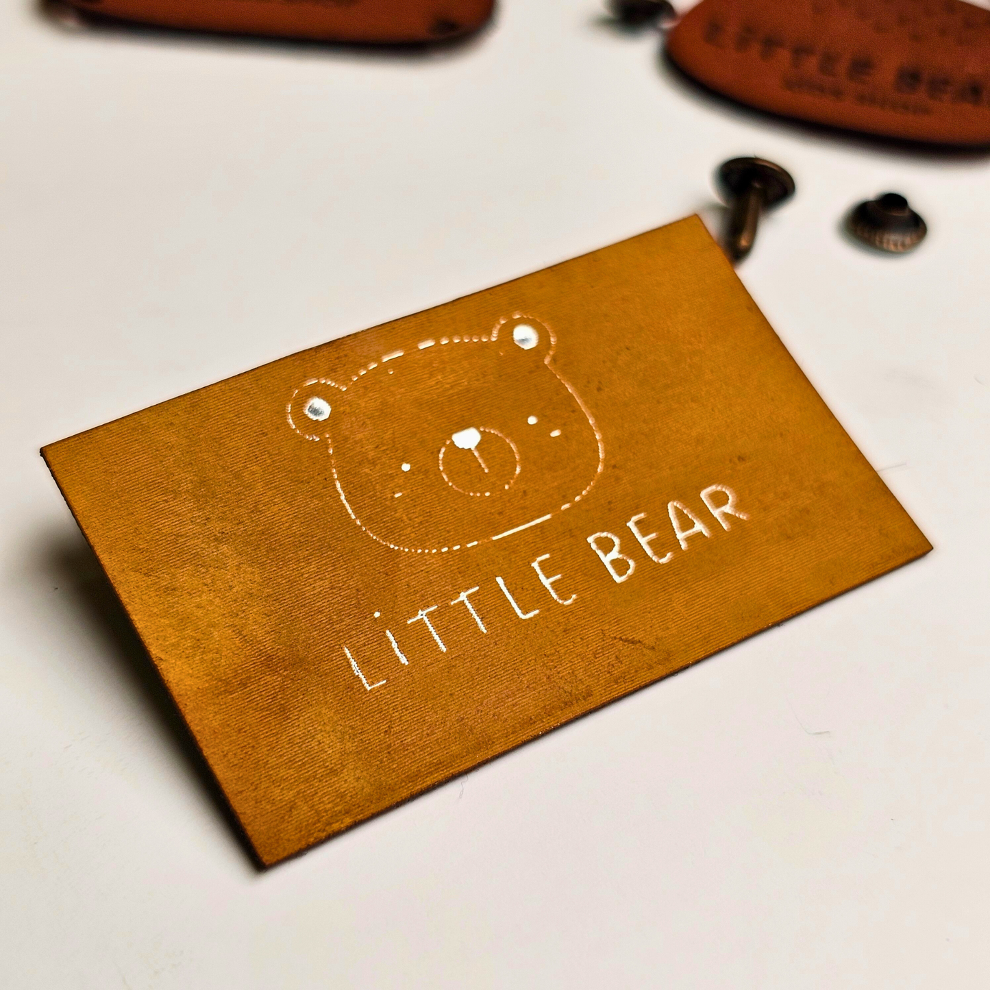 Vegan Suede Label - Metallic Finish