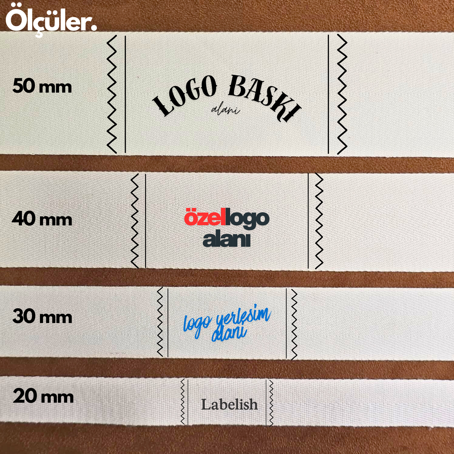 Özel Pamuk Etiket - Logo, Bakım Talimatı ve QR Kod