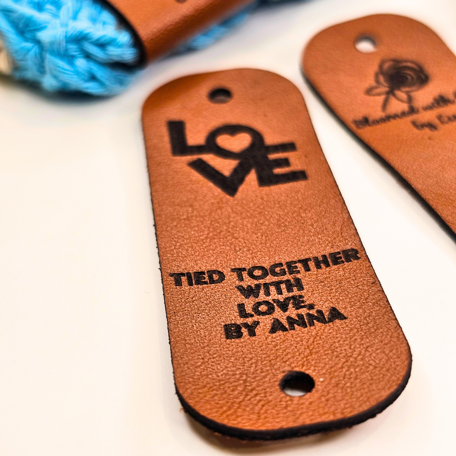 handmade custom leather tag