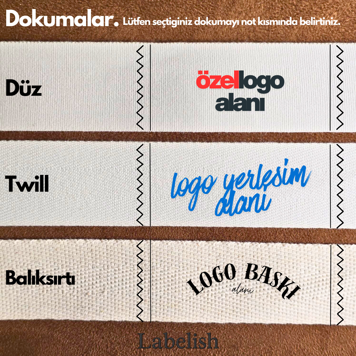 Özel Pamuk Etiket - Logo, Bakım Talimatı ve QR Kod
