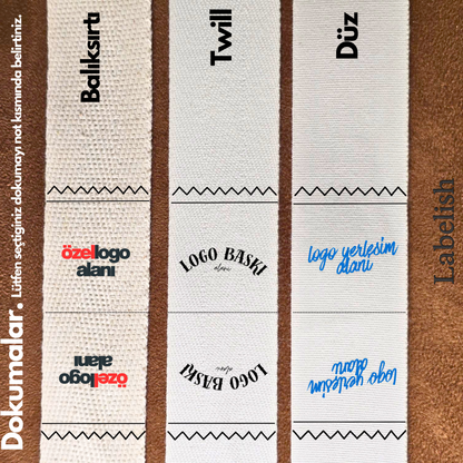 Doğal Pamuk Etiket - Ortadan Katlamalı